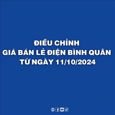Điều chỉnh giá bán lẻ điện bình quân từ ngày 11/10/2024