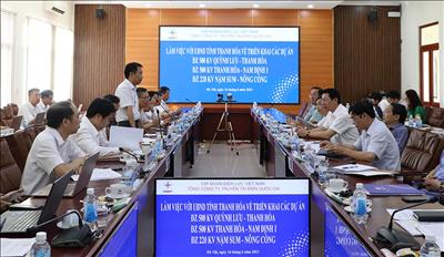 Chủ tịch HĐTV EVNNPT – Nguyễn Tuấn Tùng làm việc với lãnh đạo UBND  tỉnh Thanh Hóa và Nghệ An