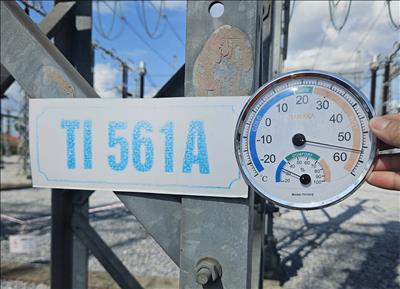 Hệ thống điện quốc gia lập kỷ lục, tại Trạm biến áp 500kV Thường Tín đo được nền nhiệt độ hơn 56 độ C