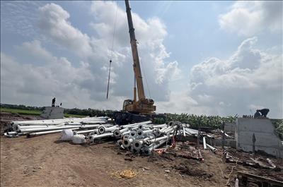 Kiểm tra tiến độ thi công móng 4 vị trí vượt sông có khối lượng thi công lớn nhất của Dự án đường dây 500kV mạch 3