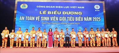 Công đoàn Điện lực Việt Nam vinh danh 8 an toàn vệ sinh viên giỏi tiêu biểu của EVNNPT