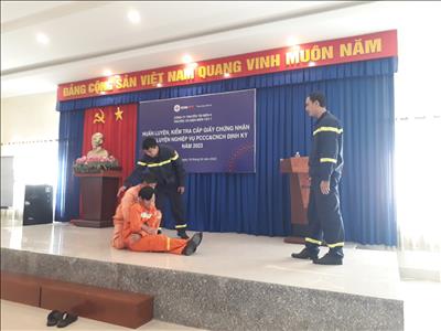 Truyền tải điện miền Tây 1 tổ chức huấn luyện nghiệp vụ phòng cháy chữa cháy và cứu nạn, cứu hộ định kỳ năm 2023