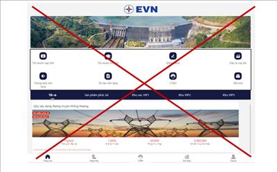 TIẾP TỤC XUẤT HIỆN TRANG WEB GIẢ MẠO  THƯƠNG HIỆU EVN 